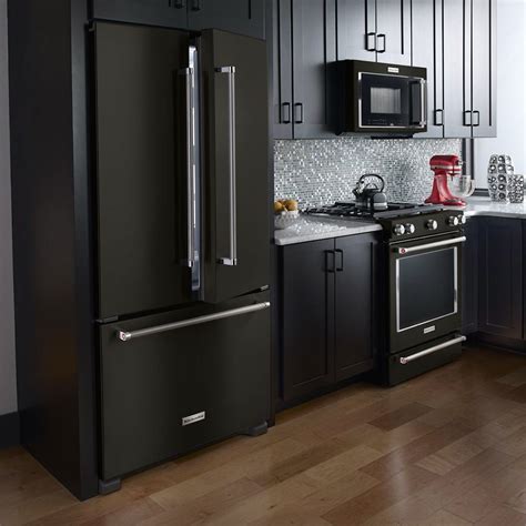 black cabinets st steel appliances|black stainless steel appliance colors.